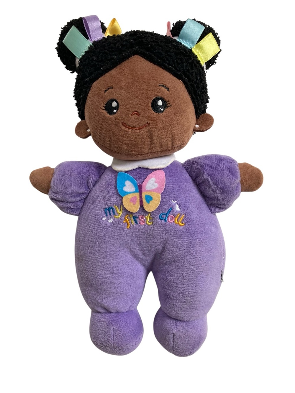 OUOZZZ My First Doll 11" Plush Dolly African‎ American Rattle Purple